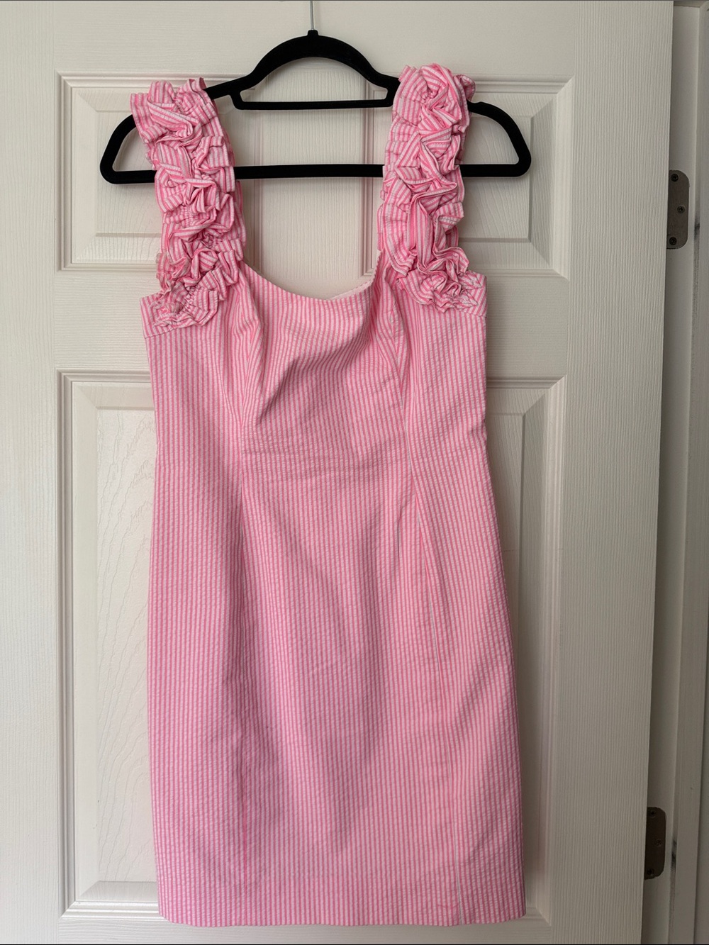 Lilly Pulitzer Pink Striped Ruffle Strap Mini Dress - Picture 2 of 3